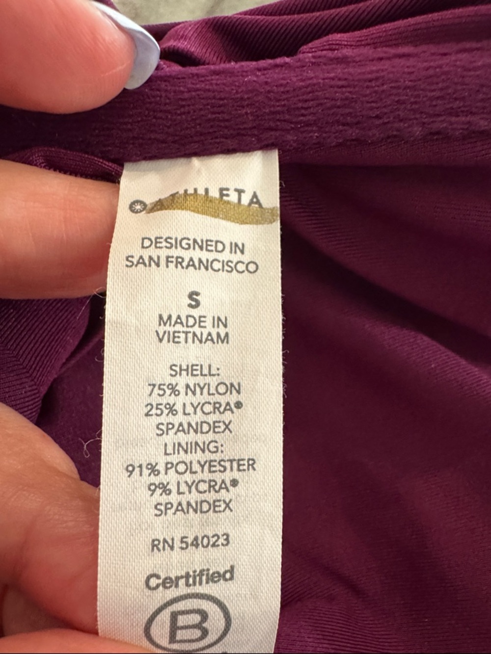 Athleta Triangle Bikini Top D-DD cup "Velvet Plum" Size Small Beach Vacation - Picture 4 of 4